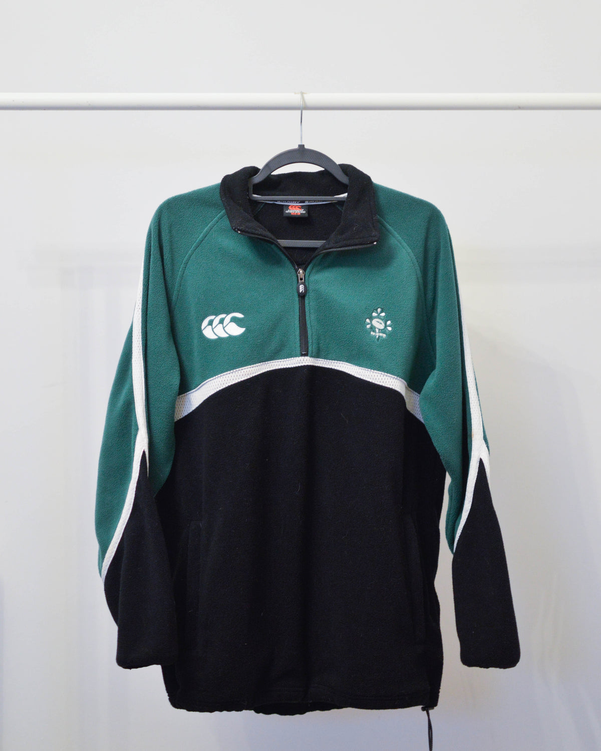 2000s Ireland 1/4 Zip Rugby Fleece - M